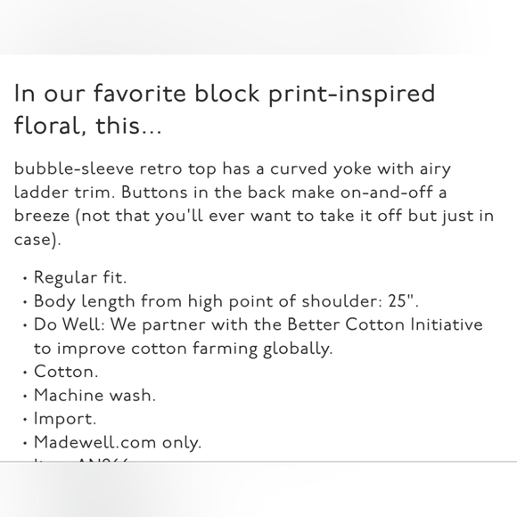 Madewell Yoked Puff Sleeves Top In Ball Bloom - Picture 10 of 10